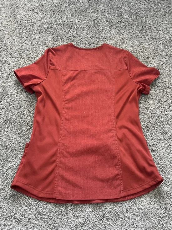 Dickies Women's Heather Clay Short Sleeve Balance V-Neck Scrubs Top - Size M - Picture 2 of 6